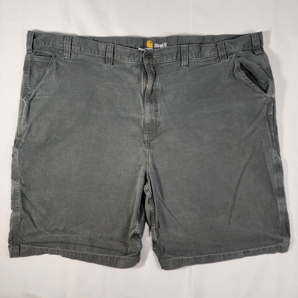 Carhartt Mens 52 Gray Relaxed Fit 10" Rigby Rugged Flex Dungaree Workwear Shorts